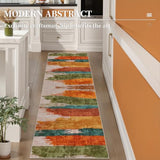 2x6 Runner Rug for Hallway Kitchen, Modern Abstract Washable Orange