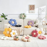 Flower Throw Pillow,Sage Green Flower Shaped Pillow Decorative Throw Pillows for Sofa, Couch,Bed,15.7'' Soft Daisy Pillow Floor Seating Cushion for Home Decor