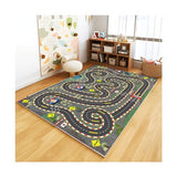 Kids Rug Car Rugs for Kids Toy Cars Play Mat City Life Road Rug for Cars Fun City Map for Carpet for Bedroom Boys (Wilderness Speed, 31 * 47 inches)