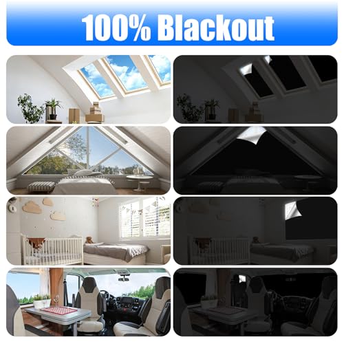 Alikiai Blackout Blinds 157" x 57", 100% Blackout Curtains for Window, 420D No Drill Portable Black Out Shades Film for Bedroom, Nursery Black Out Blinds for Baby Temporary, 12 Hook and Loop Tapes