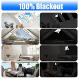 Alikiai Blackout Blinds 157" x 57", 100% Blackout Curtains for Window, 420D No Drill Portable Black Out Shades Film for Bedroom, Nursery Black Out Blinds for Baby Temporary, 12 Hook and Loop Tapes