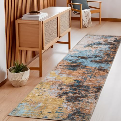 GarveeHome Modern Door Mat 2x3 Machine Washable Rug Yellow