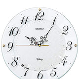 Seiko Clock Character Wall Clock, Adult Disney Mickey Mouse, Minnie Mouse, Radio, White Pearl, Diameter 12.9 x 1.8 inches (327 x 46 mm), FS513W