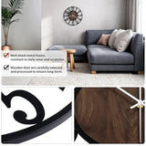 Maxstar Wall Clock Battery Operated,Silent Non-Ticking Modern Rustic Metal Round Clocks Small for Living Room/Bedroom/Office/Kitchen/Farmhouse Home Decor-12 Inch(Brown-Wood)