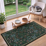 Washable Non-Slip Small Area Rug 16x24, Also a Pet Feeding Mat or Door Mat