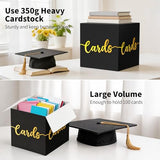 OLANRUN Gift Card Box, 9" Graduation Gold Foil Card Box, Black and Gold Party Decorations for Wedding, Birthday, Baby & Bridal Shower, Anniversary, Retirement