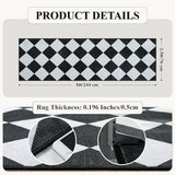 Checkered Print Runners for Hallways 2.5x8, Ultra Thin Black Kitchen Runners Non Skid Washable 8 ft, Modern Diamond Stain Resistant Low Pile Carpet for Bathroom Entryway Bedroom Laundry