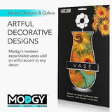 MODGY Collapsible and Expandable Plastic Flower Vase, Unbreakable, Foldable, Decorative Modern Centerpieces, Table Decorations, Van Gogh Sunflowers, 1 Pack