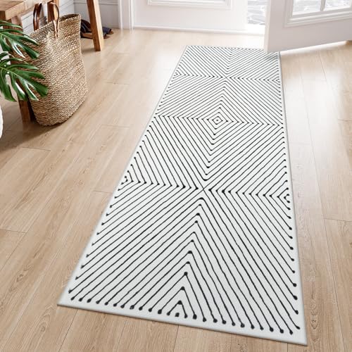 LIVEBOX Washable Runner Rug 2x6, Modern Kitchen Runners Entryway Runner Rug, Non-Shedding Non-Slip Indoor Carpet for Hallway Kitchen Entryway Laundry Room Bathroom