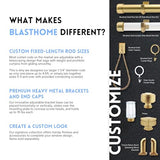 BlastHome® Luxury Curtain Rings – Premium Metal with Quiet, Smooth, Removable Nylon Inserts – Pinhooks and Clips Included – 1 1/2" Inside Diameter – 18 Rings for Two Standard Curtains – Brushed Gold