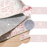 Sofrug 5x7 Washable Pink Area Rug, Upgraded Denser Surface Vintage Rugs, Honeycomb Non-Slip Backing Living Room Rug, Easy Care Foldable Rugs for Living Room Bedroom Kitchen Dinning Room Home Office