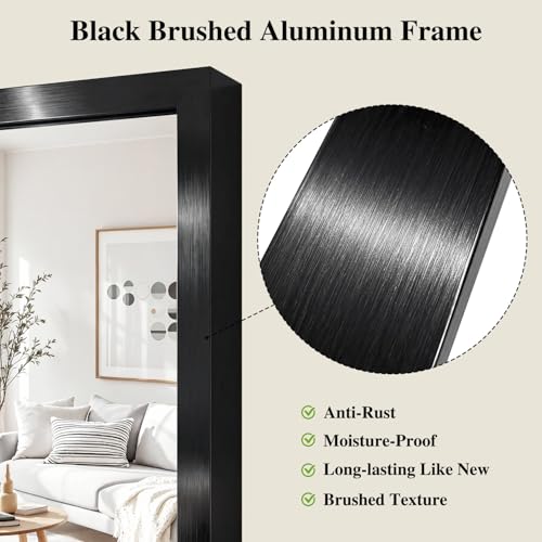 Koonmi Black Mirrors for Wall, 30x40 Inch Bathroom Mirror, Rectangular Wall Mirror for Living Room Bedroom Bathroom, Hangs Horizontally or Vertically