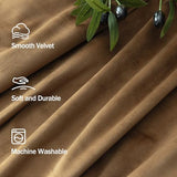 Velvet Curtains 84 Inch Length 2 Panels Set Gold Brown Light Blocking Thermal Insulated Room Darkening Window Drapes Soft Luxury Curtain for Living Room Bedroom Back Tab Pleated Pocket 7ft Long Golden
