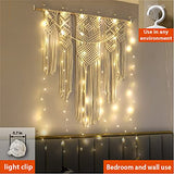ZSJWL 3.3×5ft Short Curtain Lights with 8 Hook for Small Windows, 96 LED Warm White Photo Clips String Light with 52 Clear Clips, Remote Control 8 Modes USB Fairy Lights for Bedroom, Party, Wall