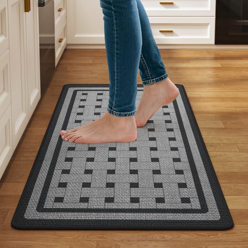 Kitchen Mats for Floor, Non Slip Kitchen Rugs, 17x30 Grey