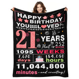21st Birthday Gifts for Her - Gifts for 21 Year Old Female - 21 Birthday Decorations for Her - Twenty-one YR Bday Gift for Women Female Daughter Niece Sister Girlfriend Ideas Blanket 50"x60"