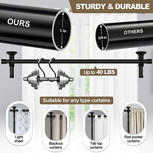 Room Divider, No Drilling Curtain Rod Wall Divider for Space Partition, Adjustable 4-10ft(H) 28-70inch(W) Heavy Duty Floor to Ceiling Tension Rod Dividers Temporary Privacy Separator Window Rods Black