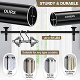 Room Divider, No Drilling Curtain Rod Wall Divider for Space Partition, Adjustable 4-10ft(H) 28-70inch(W) Heavy Duty Floor to Ceiling Tension Rod Dividers Temporary Privacy Separator Window Rods Black
