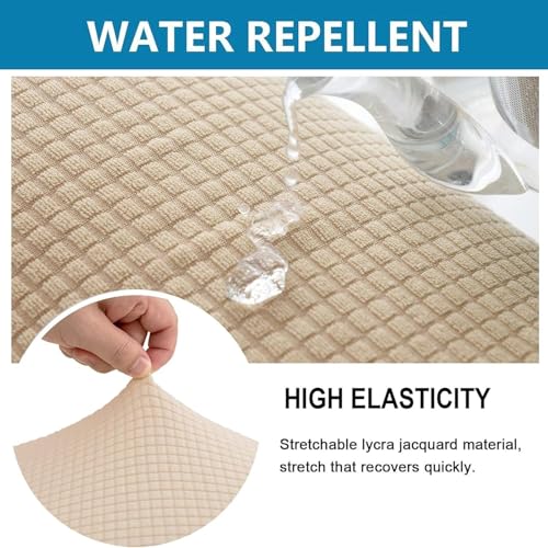 Stretch Futon Cover Full Queen Size Soft Small Check Jacquard Armless Sofa Bed Slipcover Washable Couch Cover with Non-Slip Elastic Bottom Furniture Protector Kids Pets(K,Medium:160-190cm)