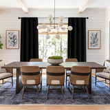 IGEMAEVE Black 100% Blackout Curtains 84 Inch Length 2 Panels Set, Black Out Curtains for Bedroom 84 Inch Long, Rod Pocket Energy Saving Room Darkening Drapes for Living Room Dining Room Window