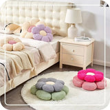 Kcvvcr Flower Throw Pillow, Soft Sage Green 14.9" Shaped Floor Pillow for Home Decor, Cute Aesthetic Plush Decorative Pillows for Bed, Sofa, Couch