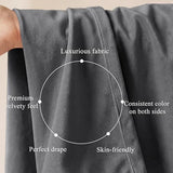 StangH Grey Velvet Curtains for Living Room 96 inches Long Blackout Curtains for Bedroom Grommet Privacy Thermal Insulated Window Drapes for Sliding Glass Door, W52 by L96 inches, 2 Panels