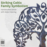 Tree of Life Metal Wall Art, Contemporary Iron Artwork Decor, Celtic Family Trees, 23 In. x 23 In. Round Modern Plaque, Handmade in Haiti,Fair Trade Certified, Signed By Wilson Etienne