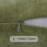 Chenille Lumbar Pillow Covers 20x20 inch Olive Sage Green