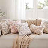 100% Cotton French Pastoral Throw Pillow Covers Set of 2, 18x18 Inch Blue Farmhouse Decorative Cushion Covers for Sofa Bed Living Room Home Decor