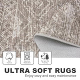 Washable Runner Rug 2x6 ft Non Slip Hallway Runners, Mauve Taupe