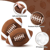 HyDren 2 Pcs Football Plush Pillows - 12" Soft Fluffy Football Pillows Stuffed Footballs Throw Pillow Sports Ball Throw Pillow for Kids Boys Girls Bedroom Nursery Room Decoration Birthday Party Gift