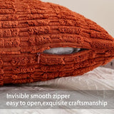 Pack of 2 Corduroy Decorative Throw Pillow Covers 18x18 Inch, Rust