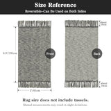 Collive 2' x 4.3' Boho Kitchen Runner Rugs, Grey Farmhouse Bathroom Mat