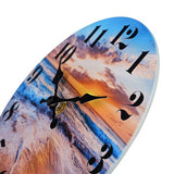 Wall Clock Battery Operated Beach Coastal Theme Indoor Outdoor Waterproof Decor for Bathroom Bedroom Patio Pool Home (8 Inch,Blue)