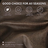 Leather Look RV Dinette Cushion Covers, Stretch Camper Cushion Slipcovers for Travel Trailer Couch RV Booth Seat, Replacement Camper Sofa Chair Protector (2 Backrest Cover & 2 Bench Cover,Brown)
