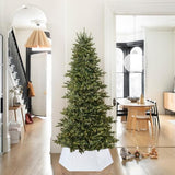 White Christmas Tree Collar for 9 ft Tree Foldable 31.49 Inch Sequin Christmas Tree Ring Velvet Tree Skirt Cover for Xmas Pencil Tree Holiday Decor