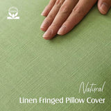 Foindtower Decorative Linen Fringe Throw Pillow Covers 22×22 Lime Green