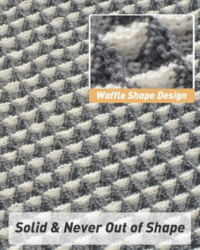 Upgraded Waffle Bath Mat Ultra Absorbent Non Slip Bathroom Mat, 17" x 24"