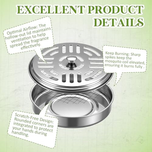 MorningRo 18 Pack Portable Mosquito Incense Coil Holders Mosquito Incense Box Sandalwood Holder with Handle for Home Outdoor Office Camping