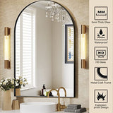 Brightify Arched Mirror, Arched Wall Mirror, 24 x 36 Inch Black Arch Mirror, Metal Frame Black Bathroom Mirror, Arched Top Bathroom Vanity Mirror for Living Room Bedroom Mantel Entryway Hallways