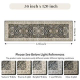 3x10 Non-Slip Washable Hallway Vintage Runner Rug, Black