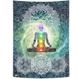 DYNH Meditation Vertical Tapestry, Yoga Decor Tapestry Wall Hanging for Bedroom, Lotus Tapestries Poster Beach Blanket College Dorm Home (40W X 60H)