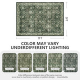 5x7 Area Rugs, Soft Non Slip Low Pile Washable Rug, Boho Modern Rug for Living Room, Bedroom, Dining Room, Sage Green