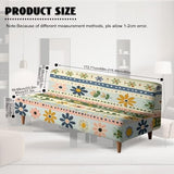Xoenoiee Futon Sofa Bed Cover Stretch Armless Futon Slipcover Washable Elastic Sofa Couch Covers Home Furniture Protector, Boho Floral Stripes