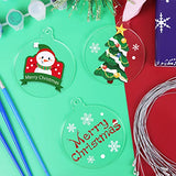 20Pcs 3 Inch Clear Blank Acrylic Christmas Ornaments 2025 Unfinished Round Acrylic Christmas Hanging Ornaments for Christmas Tree Decoration DIY Craft