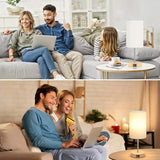 Table Lamp for Bedroom, 3 Way Dimmable Touch Lamp with Dual Charging Station, Small Bedside Lamps for Night Stands, Living Room, Office(LED Bulb Included)
