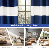 DriftAway Navy Striped Room Darkening Curtains Patriotic Horizontal Stripe Classic Grommet Drapes for Bedroom Living Room Thermal Insulated Panels for Boys Kids Holidays July 4th Labor Day