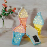Ice Cream Valentine Romance Atmosphere Light, Party Wedding Birthday Party Decoration Kids' Room Battery Operated LED Night Lights (Blue and Yellow)