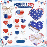 Capoda 4th of July Wood Hanging Decor Rustic Heart Patriotic Wreath Hanging Sign 250th Anniversary Independence Day Double-sided Wooden Wreaths, Labor Day Wall Decoration for Home Indoor Outdoor