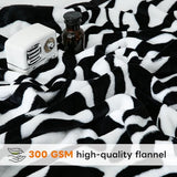 PU MEI Fuzzy Flannel Throw Blanket for Sofa, Couch, Bed, Black and White Zebra Print Blanket Animal - Lightweight Double Sided Cozy Super Soft Blankets, 50" x 60" inches